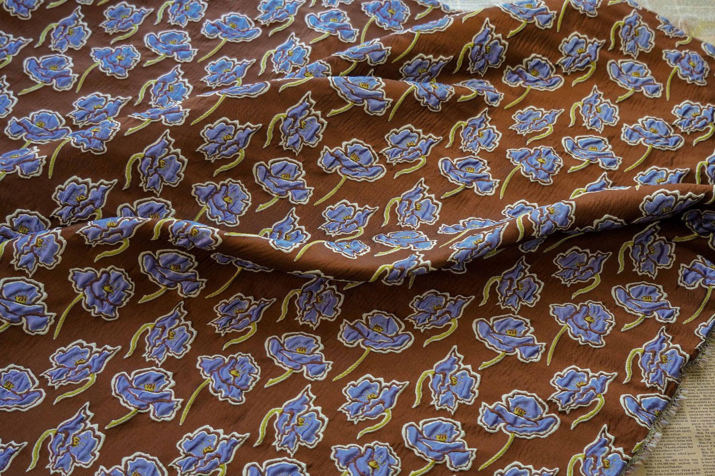 Floral Jacquard Woven Fabric: 3D Embossed Upholstery, Costume, Sewing DIY (55"W)
