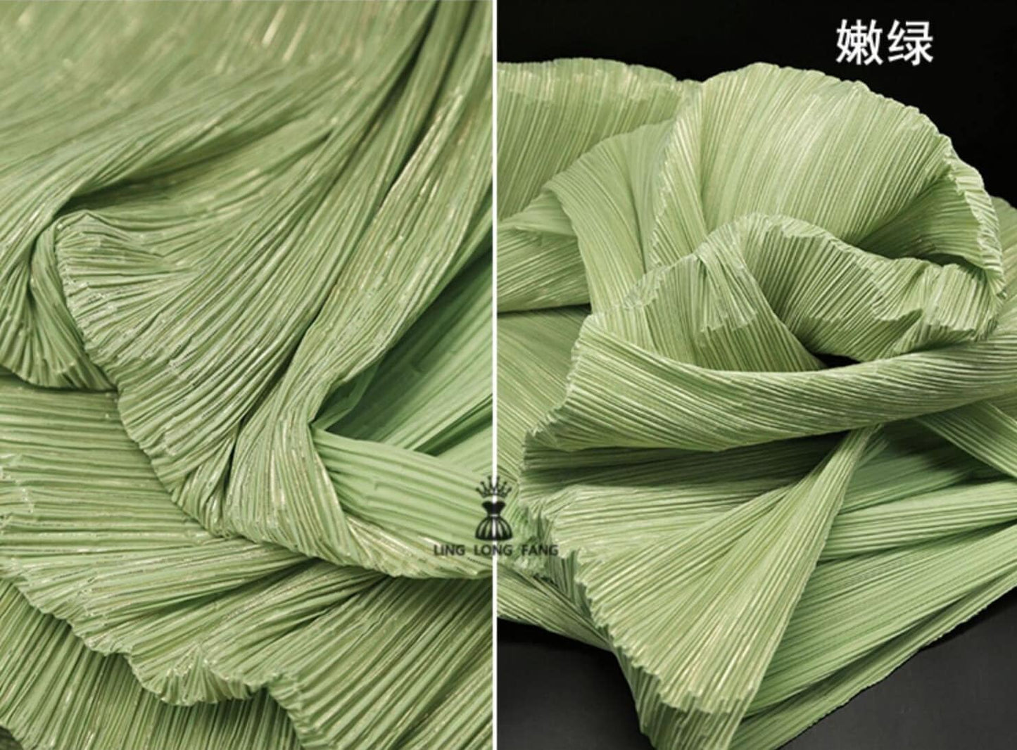 Pleated Crepe Fabric: 59"W Shiny Polyester for DIY Decor & Costume