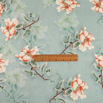 Floral Faux Suede Fabric: 59" Wide Polyester Upholstery