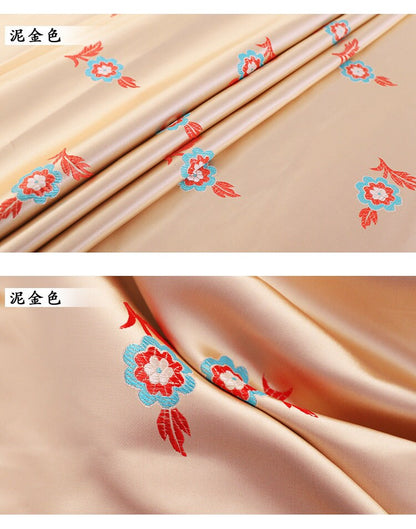 Peony Flower Brocade Fabric: Wedding Damask Jacquard (29.5"W)