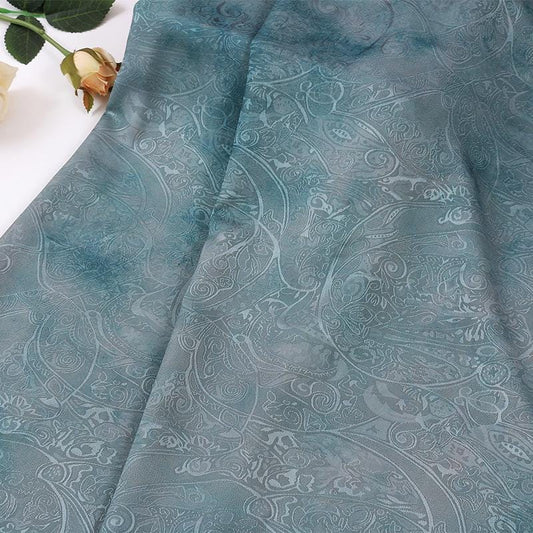 Tissu jacquard à motifs anciens : mélange de rayonne pour la confection de cheongsams, largeur 140 cm