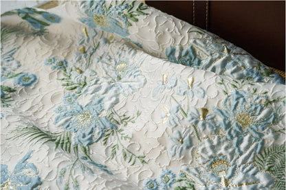 Gold Thread Floral Jacquard Fabric: 3D Texture, 55" Wide