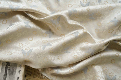 Gold Thread Jacquard Fabric: 3D Texture, 63" Wide, By The Meter