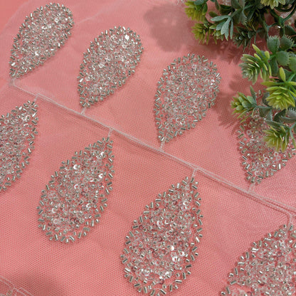 Appliques en dentelle à fleurs pailletées : accessoires de coiffure et de robe de mariée à faire soi-même (2 paires)