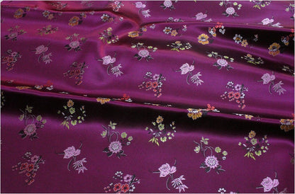 Floral Brocade Fabric: Silk Rayon Blend, 35" Wide