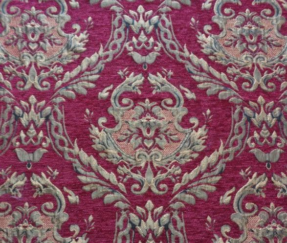 Tissu Jacquard Palais Bleu et Or : Damas de 55 po de large pour ameublement