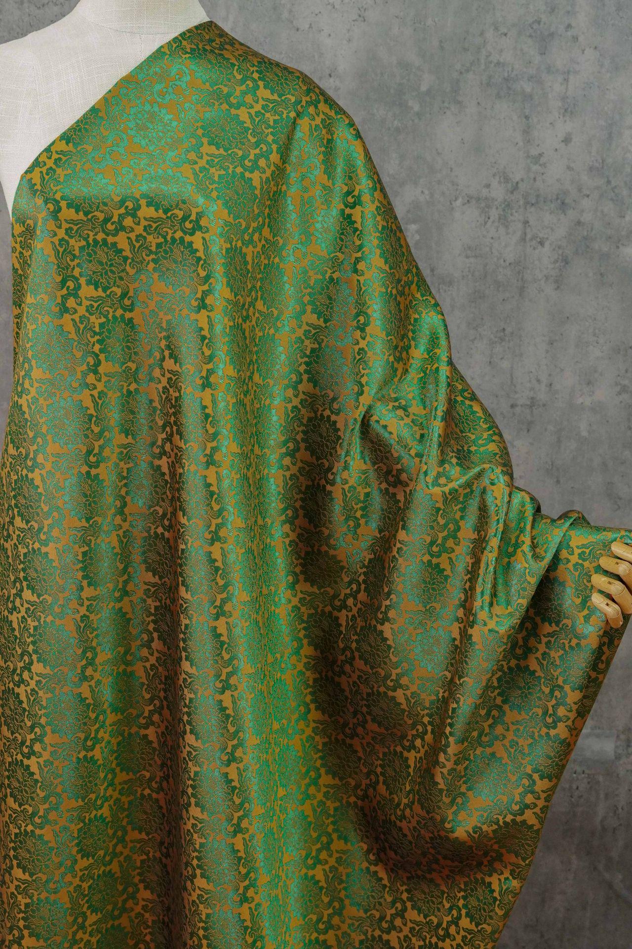 Passionflower Brocade Jacquard Fabric: Rayon Blend for Dressmaking & Crafts