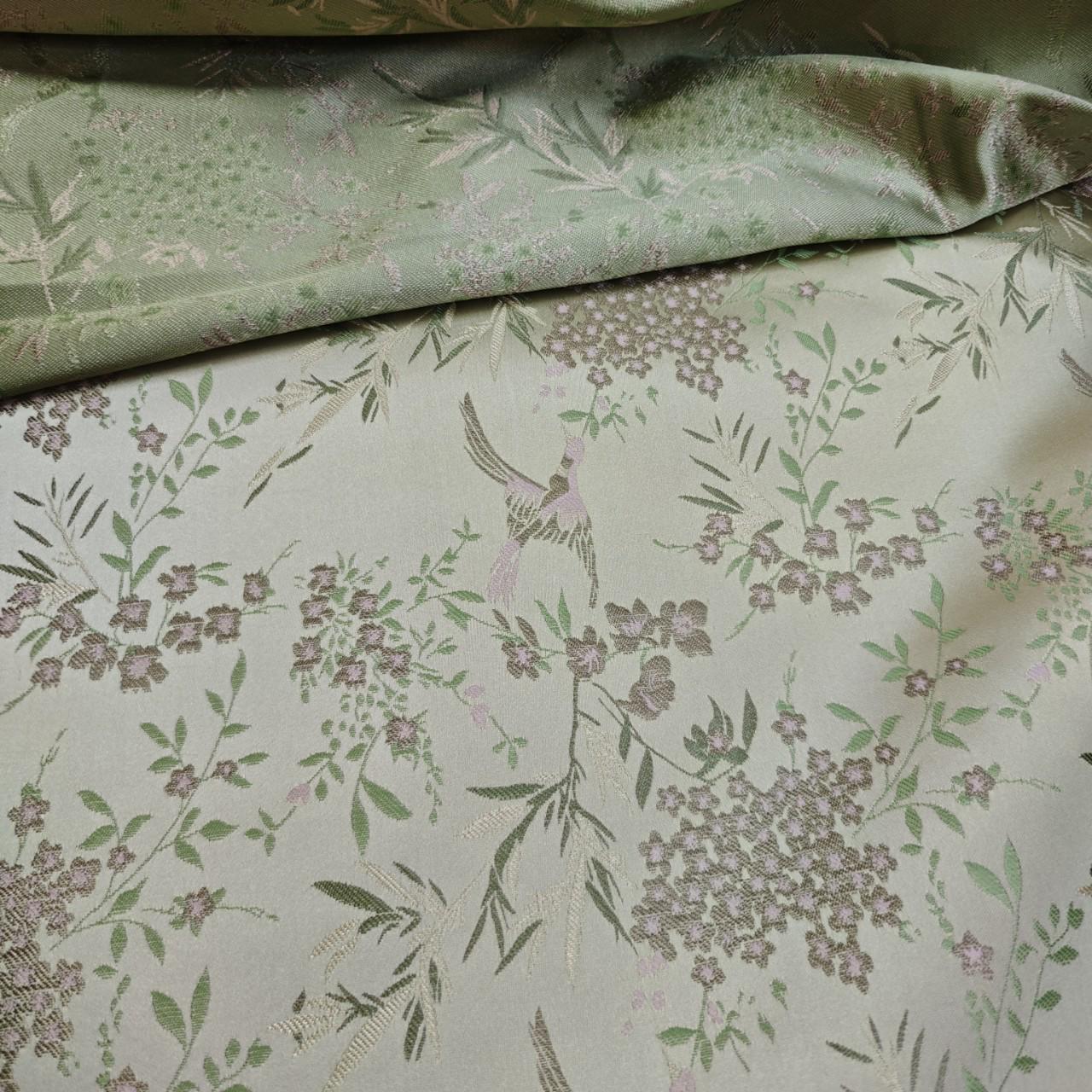 Tissu jacquard brocart Nightingale : style chinois pour la confection de vêtements et la décoration intérieure, largeur 150 cm