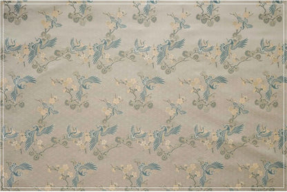 Crane Jacquard Fabric: Chinese Style Upholstery, Costume, & Sewing - 55"W
