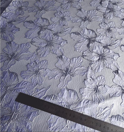 Lily Flower Jacquard Fabric ��� Gold Thread Embossed Brocade for Sewing, Crafts & Quilti"Wide