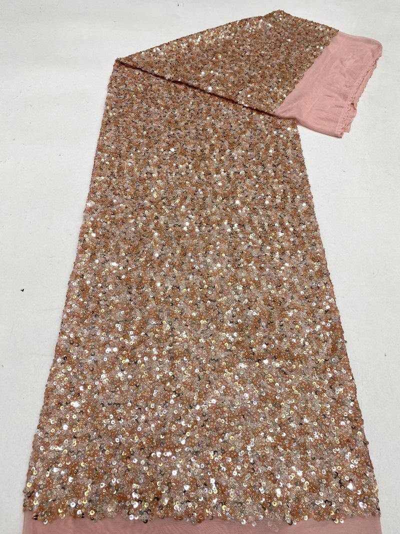 Tissu brodé à sequins, 127 cm de large, pour robe orientale