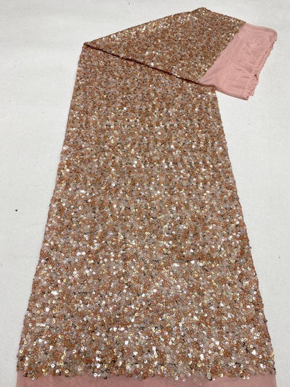 Tissu brodé à sequins, 127 cm de large, pour robe orientale