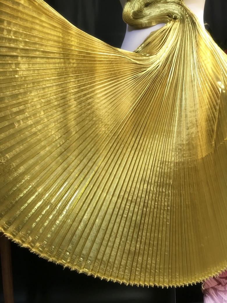Mermaid Pleated Organza Fabric: Iridescent Gown & Costume Material