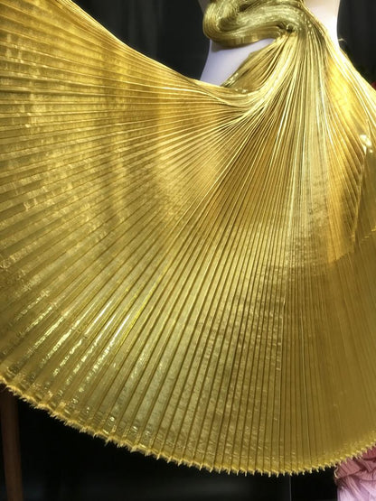 Mermaid Pleated Organza Fabric: Iridescent Gown & Costume Material