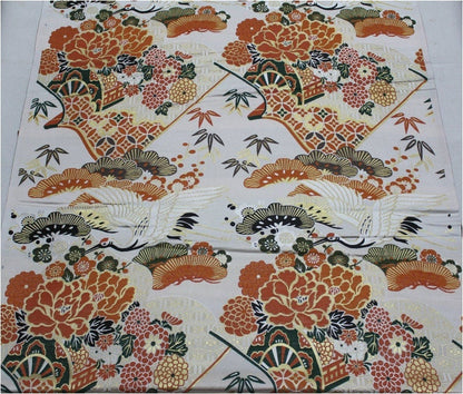 Crane Jacquard Satin Fabric: Japanese Style Sewing & Upholstery