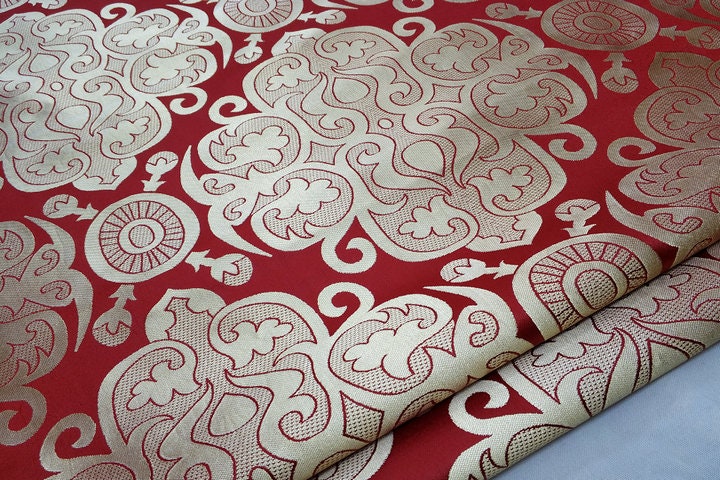 Chinese Brocade Fabric: Mongolian Gown Tibetan Robe Decoration
