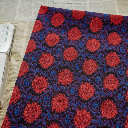 Floral Jacquard Fabric: 3D Oil Painting Texture, Gold Thread (55" W By 1 Meter)