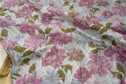 Floral 3D Jacquard Fabric: Retro Upholstery, Costume, Decor - 58"W
