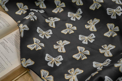 Butterfly Jacquard Fabric: Gold Thread Rayon Blend, 59" Wide By The Meter
