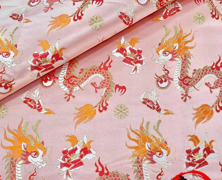 Dragon Jacquard Brocade Fabric: 59"W Rayon Polyester Upholstery