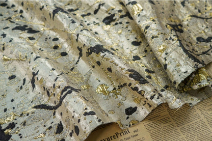 Gilding Bronzing Jacquard Fabric: Embossed Metallic Designer Material