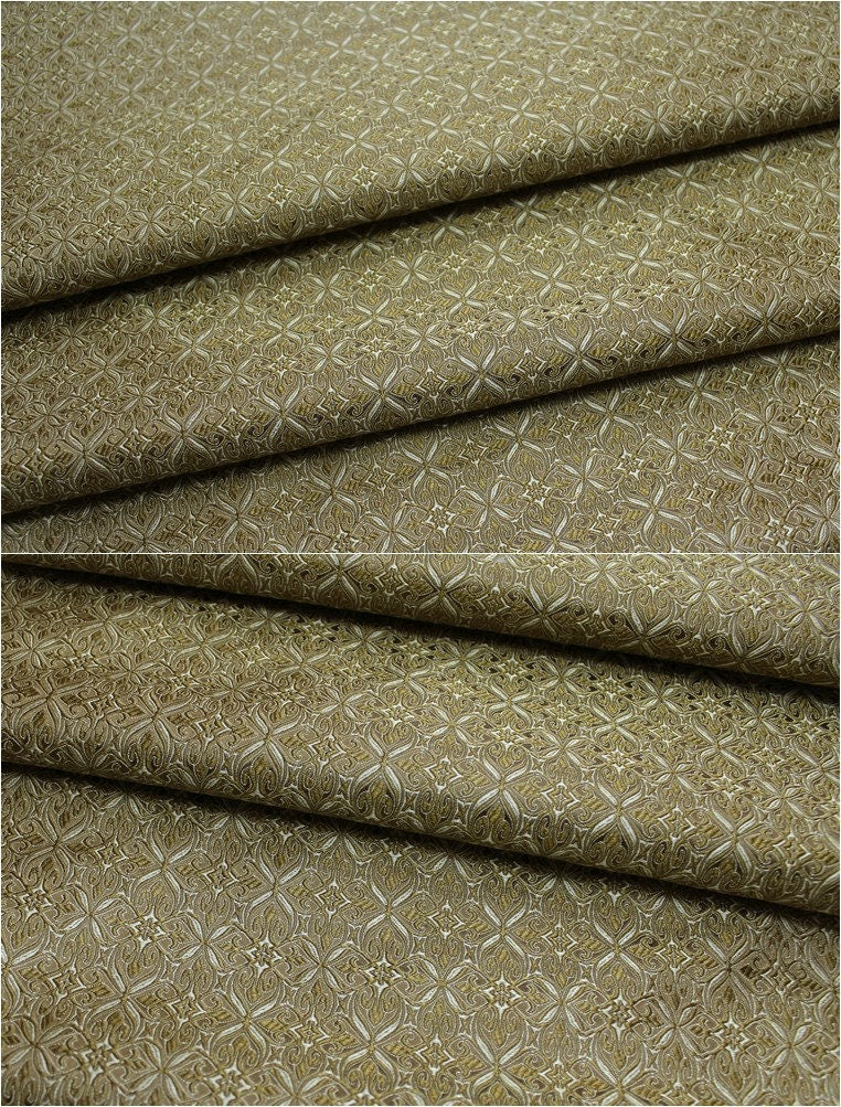 Floral Brocade Fabric: Chinese Style Silk Rayon Blend (29.5" Wide)