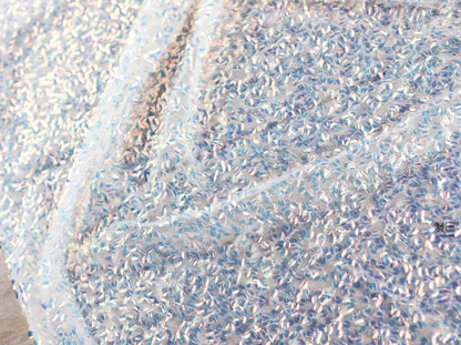 Hand-stitched Sequin Mesh Fabric, Symphony Glitter, Prom Dress, Doll Making