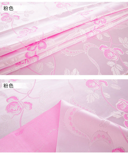 Tissu brocart de soie à motif floral : Damas en rayonne 45 po de large - Ruban rose