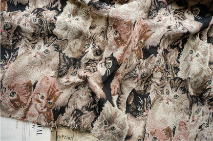 Dog Print Jacquard Fabric: Upholstery Sewing Material, 59" Wide