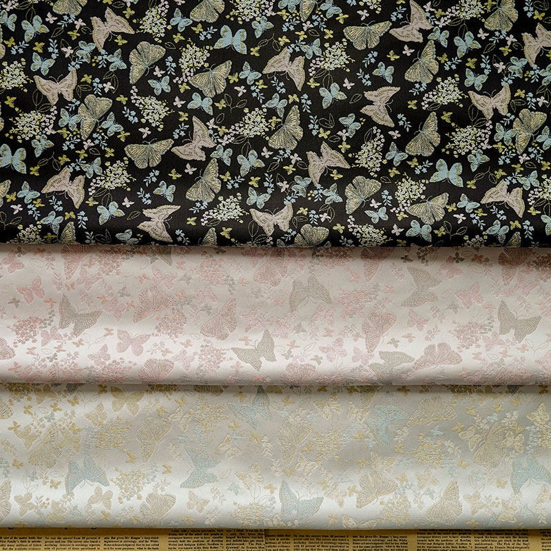 Butterfly Jacquard Fabric: 59"W Polyester Upholstery, Costume, Decor