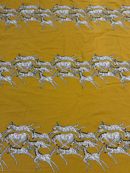 Tissu brodé à motif de cheval au galop (style japonais, lin, large)