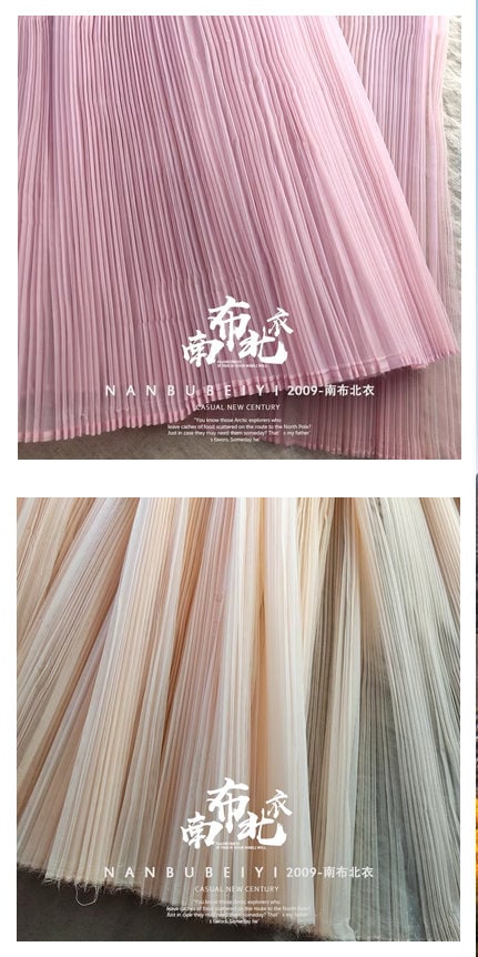 Pleated Organza Fabric: 59" Wide Stiff Texture for Gowns & Crafts
