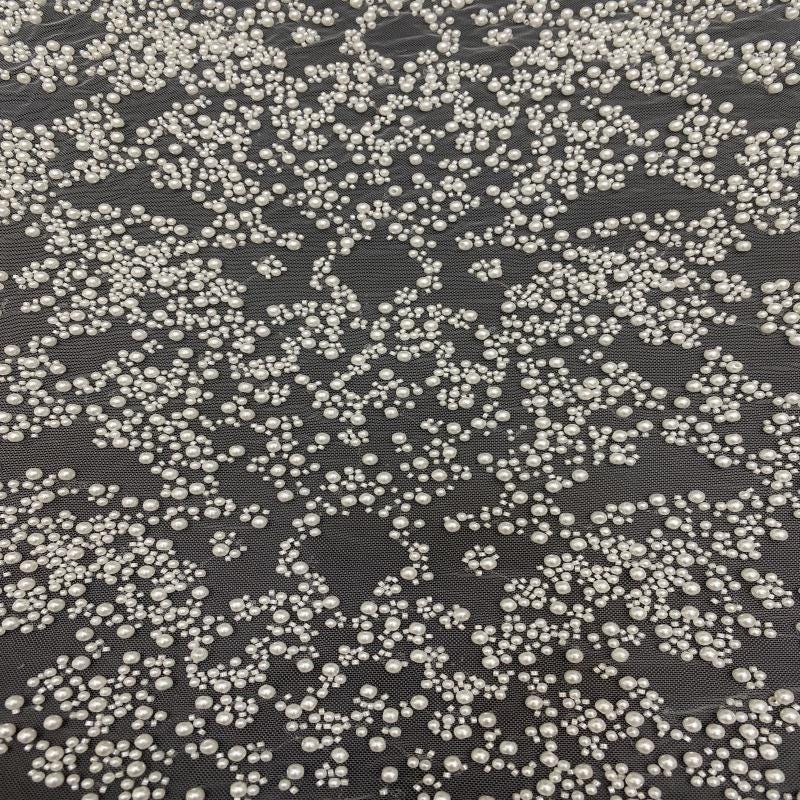Beaded French Lace Fabric: Bridal Wedding Dress Material, 50" Wide