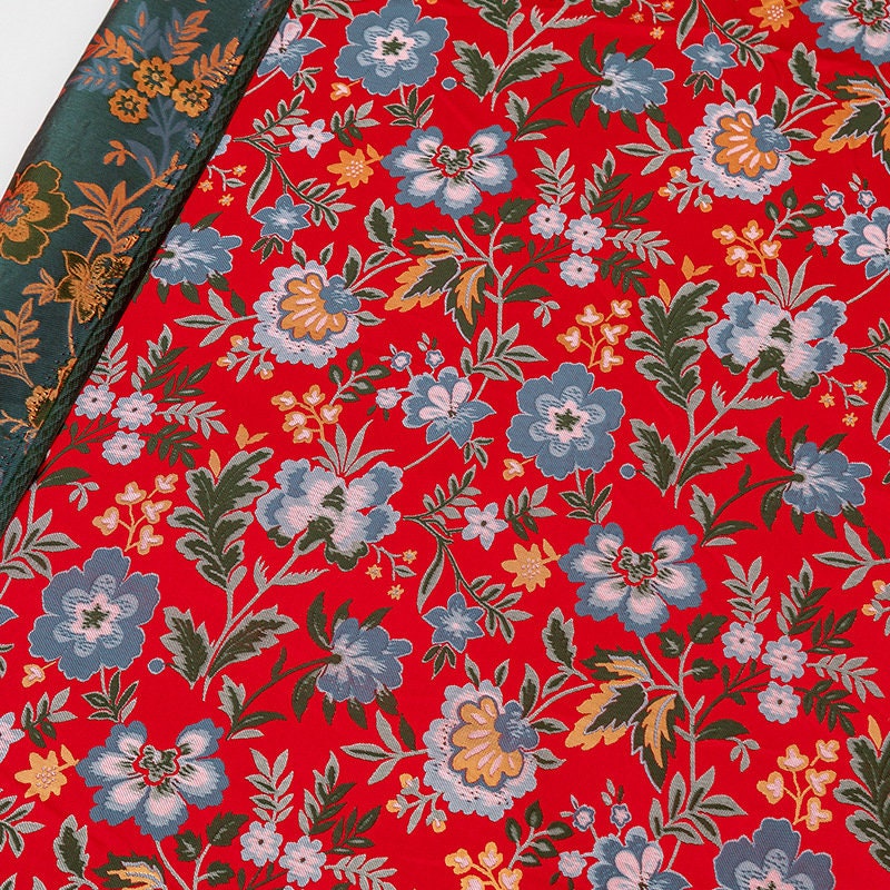Tissu brocart jacquard Nishijin : tissu réversible à motifs floraux pour kimono, 150 cm de large