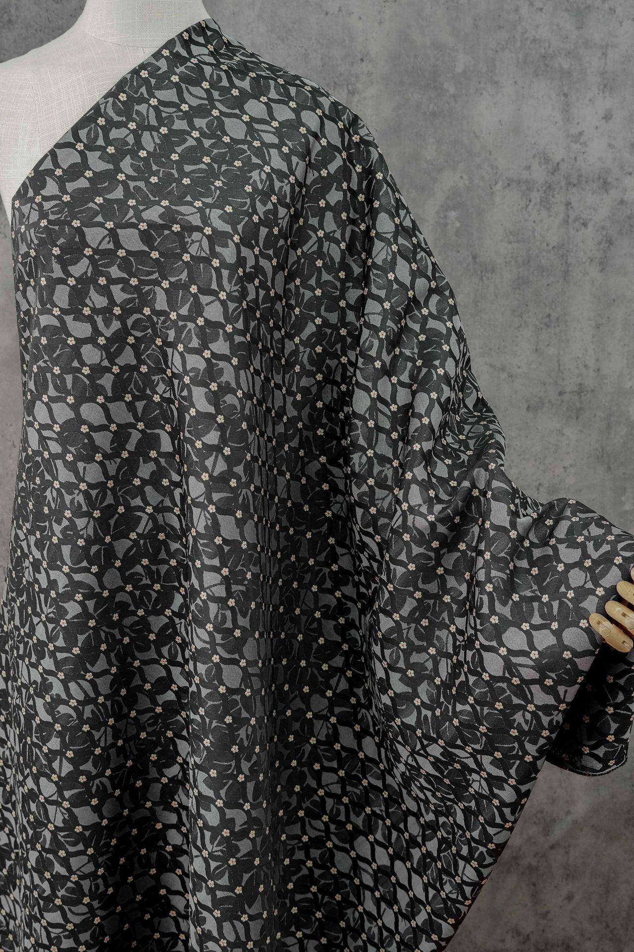 Tissu jacquard brocart ondulé rétro - Matériel de couture à motifs floraux