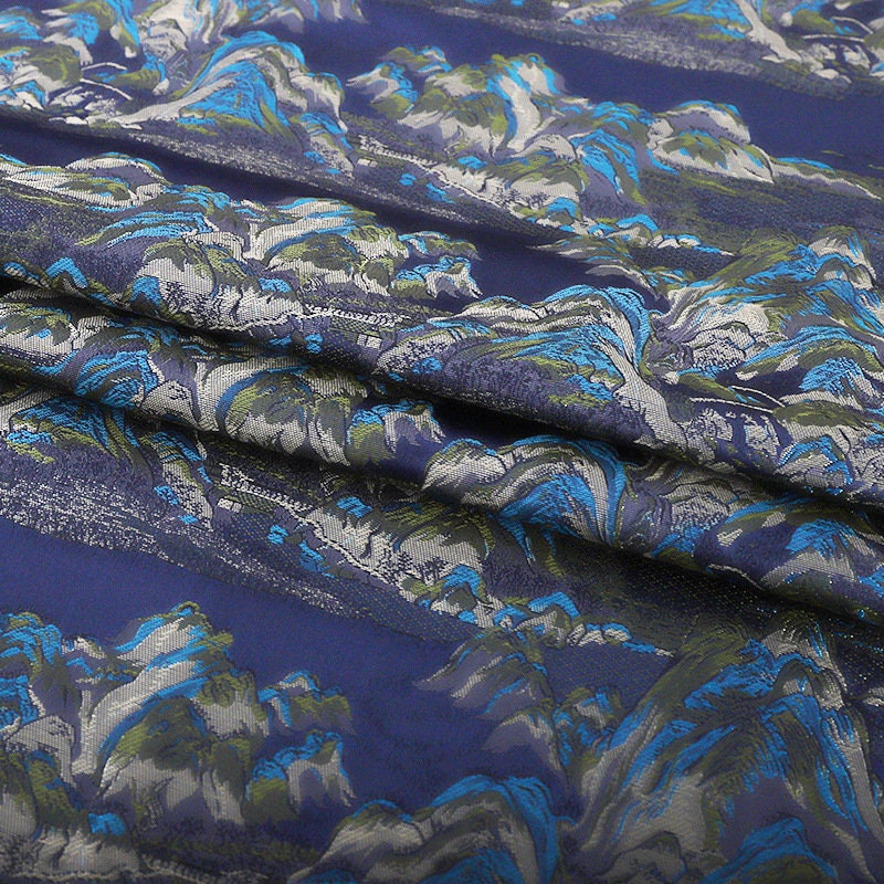 Tissu tissé Nishijin : Motif Montagne d'Or, tissu d'ameublement japonais, 114 cm de large