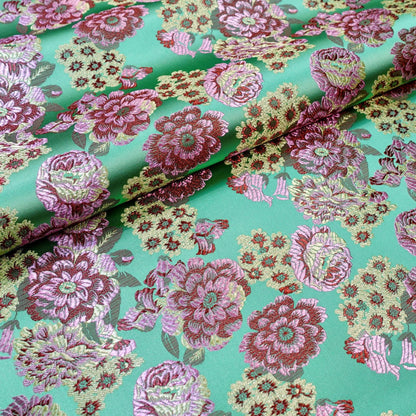 Begonia Flower Silk Brocade Fabric: 45" Wide, Costume & Decor