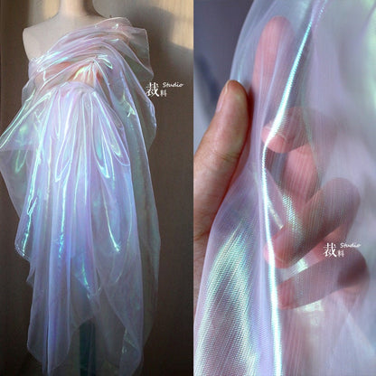 Gradient Organza Fabric, Emerald Green, Wedding Mesh, 55" Wide