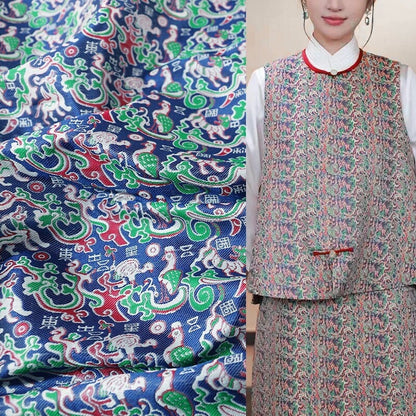 59"W Silk Brocade Fabric: Emperor Robe Cheongsam Material