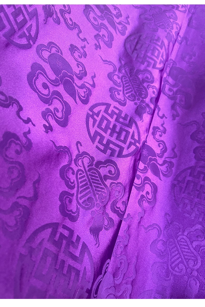 Purple Silk Brocade Fabric: Chinese Element Upholstery, Costume, Decor