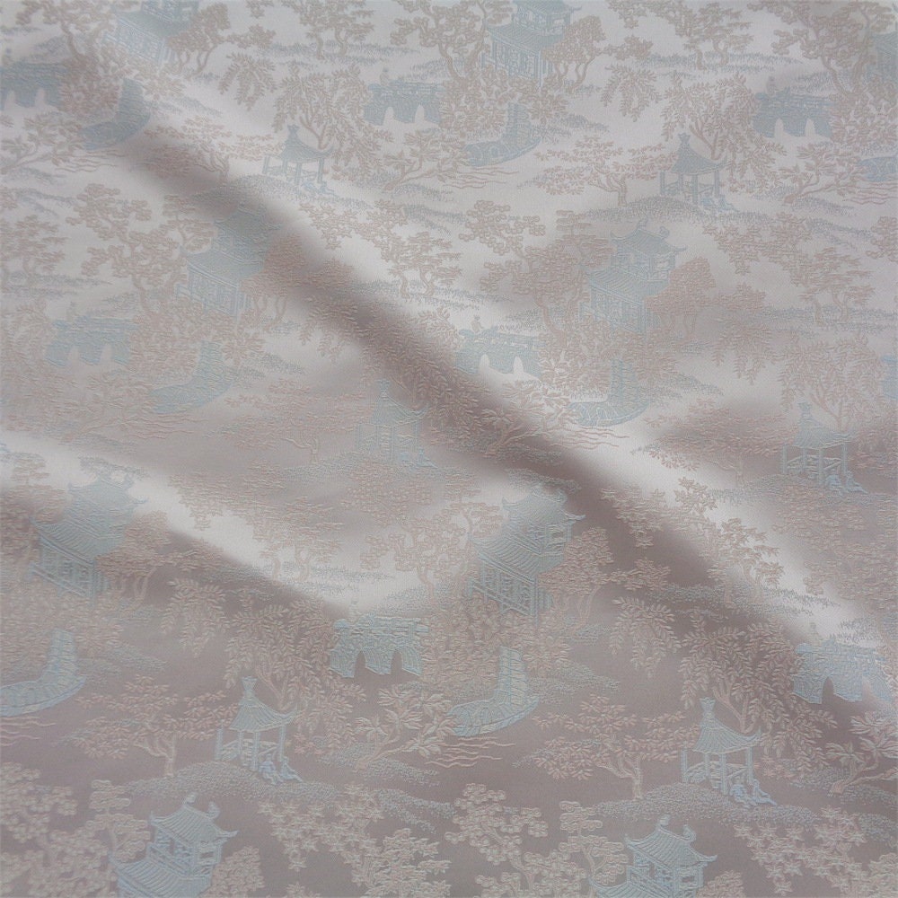 Brocart de soie chinois ancien : ameublement et couture, 150 cm de large