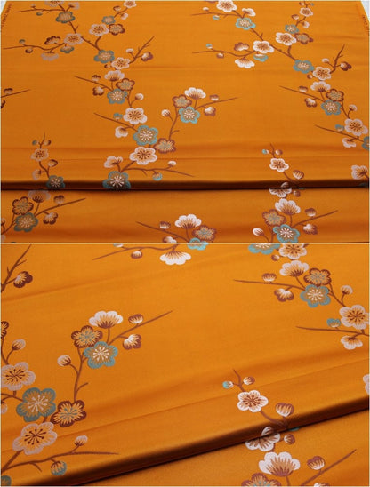 Plum Blossom Brocade Fabric: Chinese Jacquard Silk Rayon Blend (29.5" Wide)