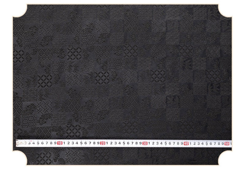 Nishijin Ori Jacquard Silk Brocade Fabric: Japanese Plaid, 59" Wide