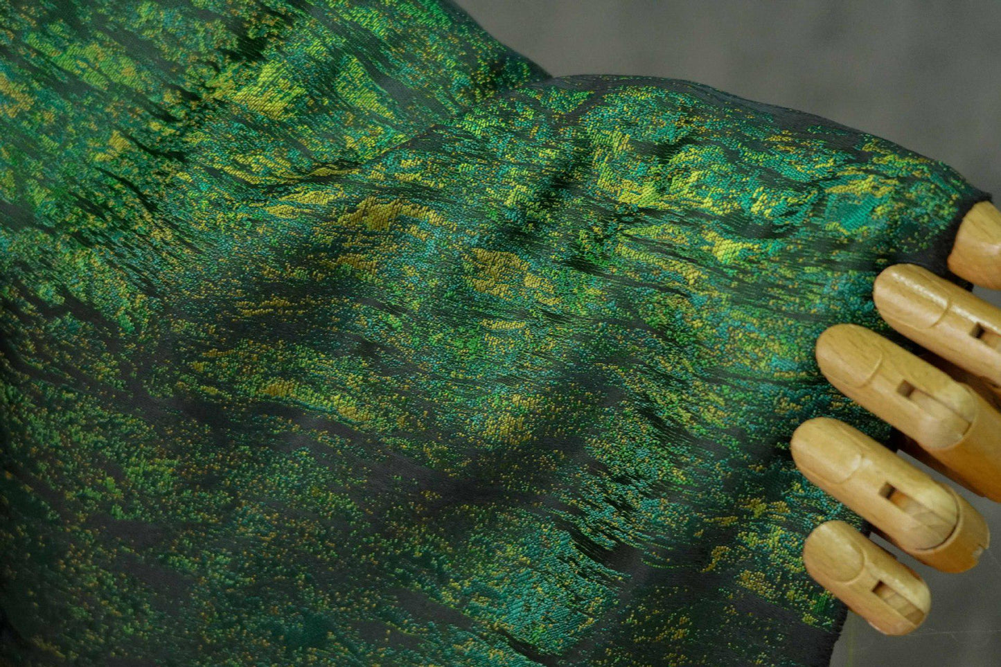 Jacquard Damask Fabric: Retro Palace Green Upholstery & Sewing