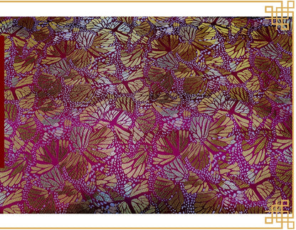 Banana Leaf Silk Brocade Fabric: 45"W Rayon Upholstery & Costume