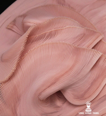 Pleated Chiffon Fabric: Hand-Pressed Texture, 56" Wide, 4 colors