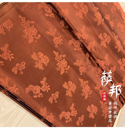 Tissu brocart jacquard Pivoine Phénix : Matériel de couture pour Cheongsam Qipao