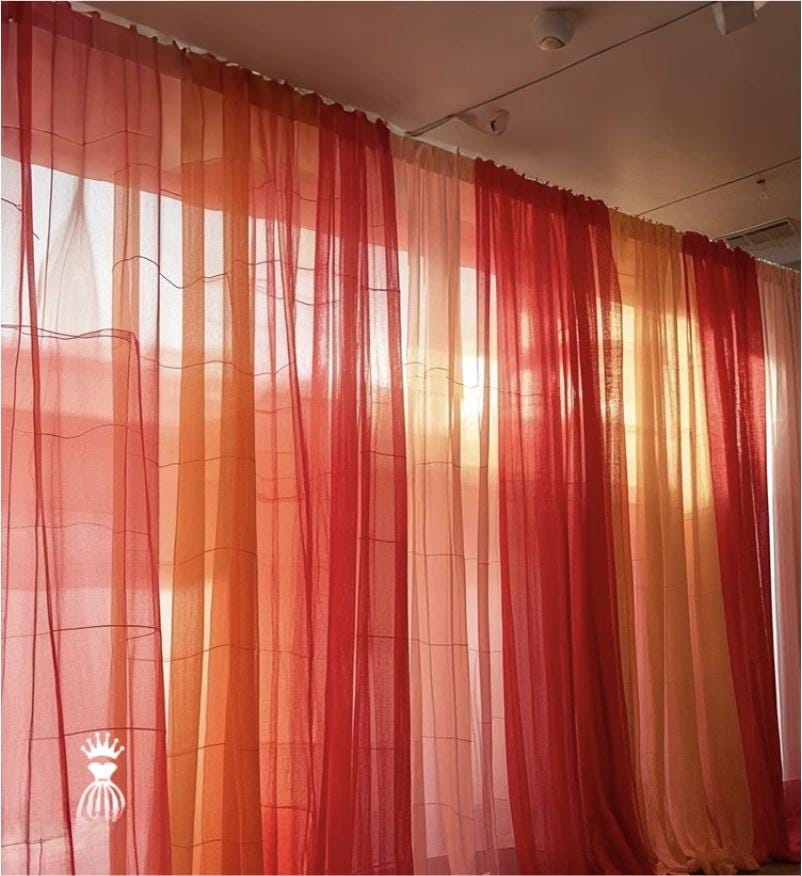 Tissu en maille transparente rouge ��" Gaze de polyester large