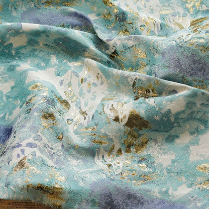 Gold Thread Jacquard Fabric: 3D Oil Painting Texture, 55" Wide