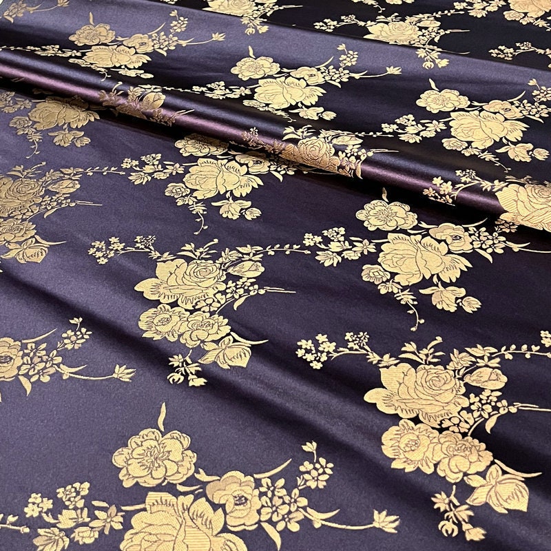 Nishijin Japanese Floral Brocade Fabric: High-Precision Rayon Sewing